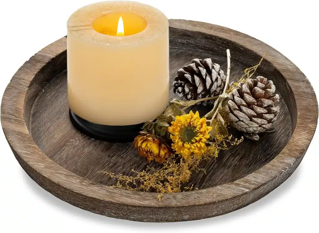 Adding a candles to the fall table brings vibrance to fall decor. 