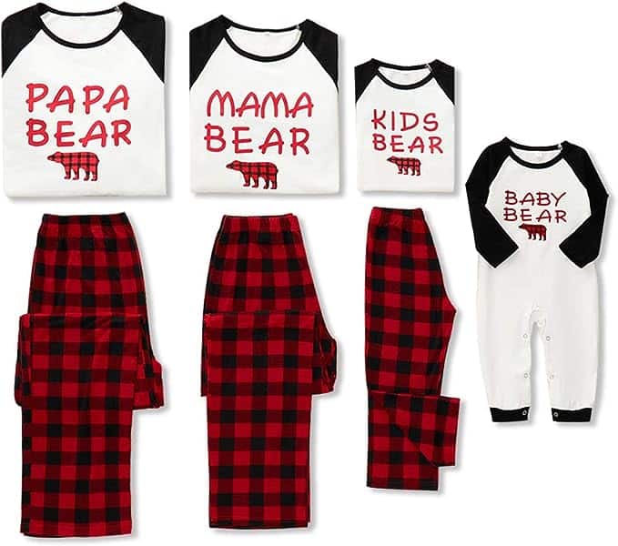 Bear matching family Christmas pajamas