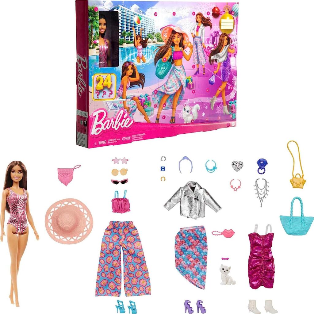 Unique Barbie calendar with clothes and jewelry. A real beauty.