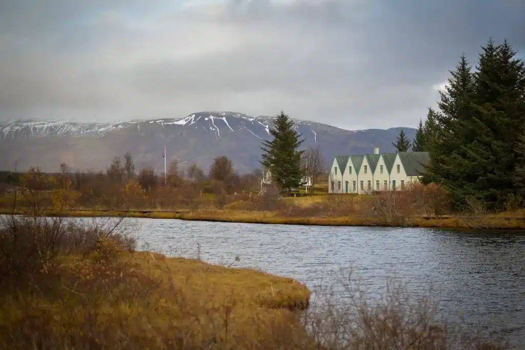 In Thingvellir National parks, one of the popular Golden Circle sights