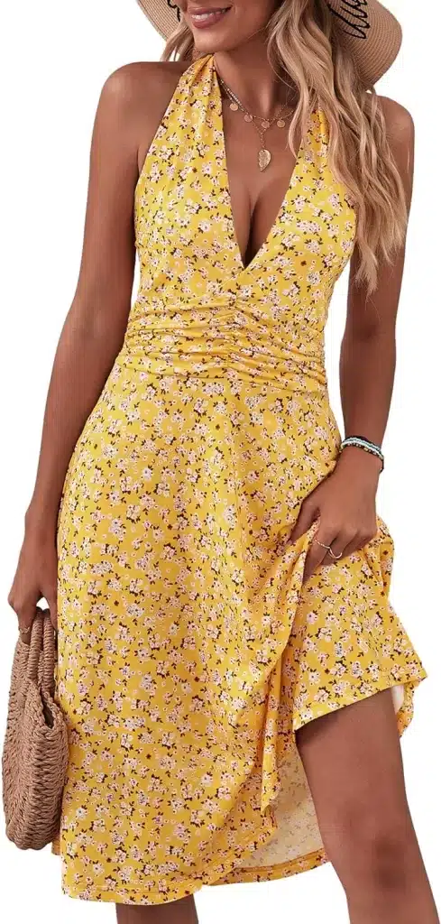 Yellow Floral Beach Dress