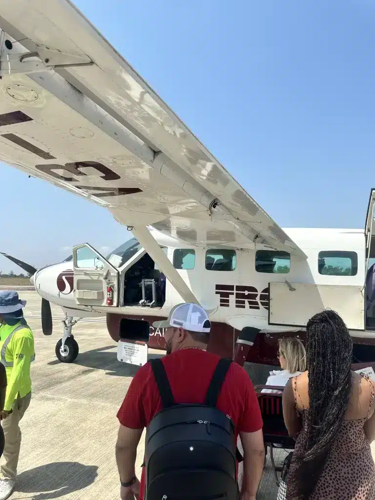 Puddle jumper to begin our one week itinerary with our family in Belize