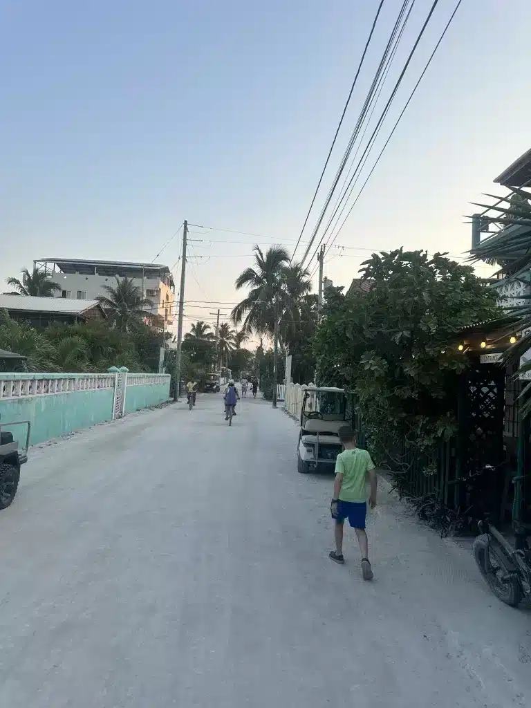 Walking Caye Caulker, Belize with family