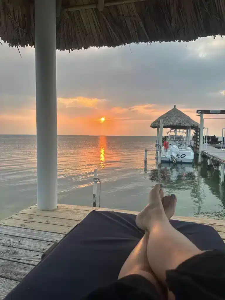 Relaxing on the dock, one of Caye Caulker best things to do. 