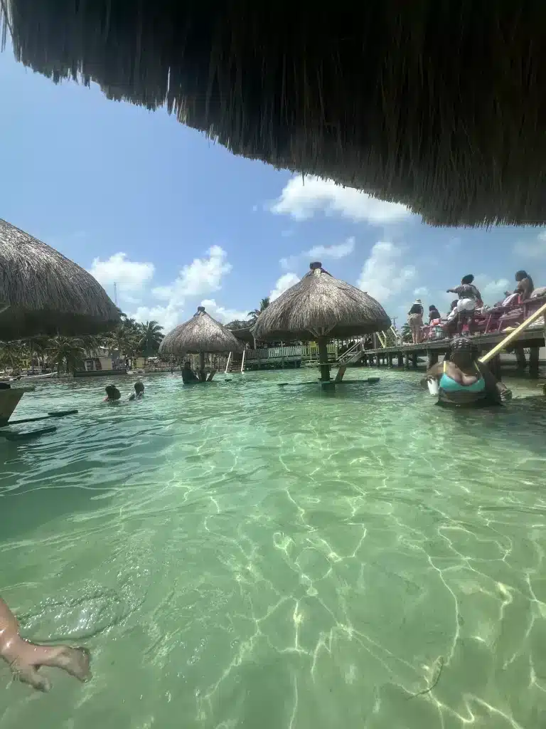 Soaking it up at Sip N' Dip, a restaurant next to The Split in Caye Caulker.