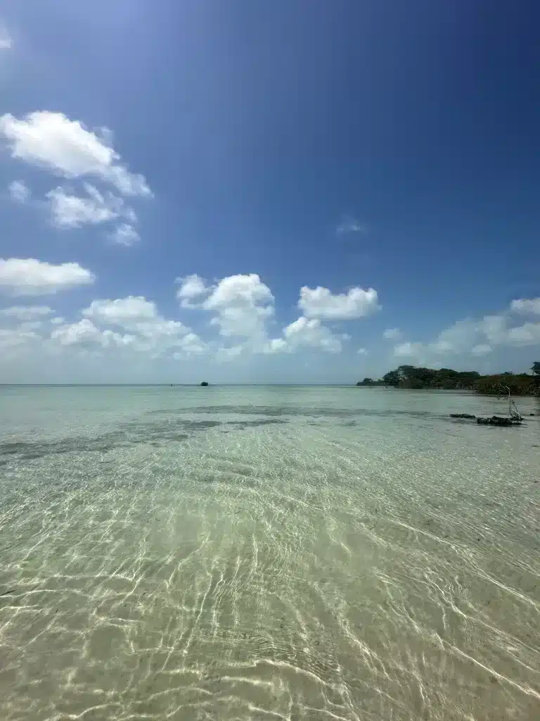 A snorkeling and fishing excursion is one of the fun things to do while on Caye Caulker or San Pedro. Here is a view of the secluded beach we visited. 