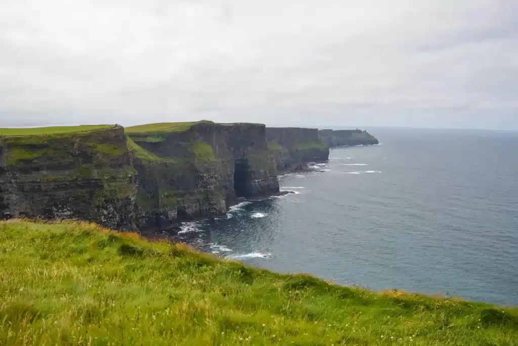 After an overnight stay in a castle hotel, we drove to view the Cliffs of Moher in Ireland in June, which is one of the best times to visit.