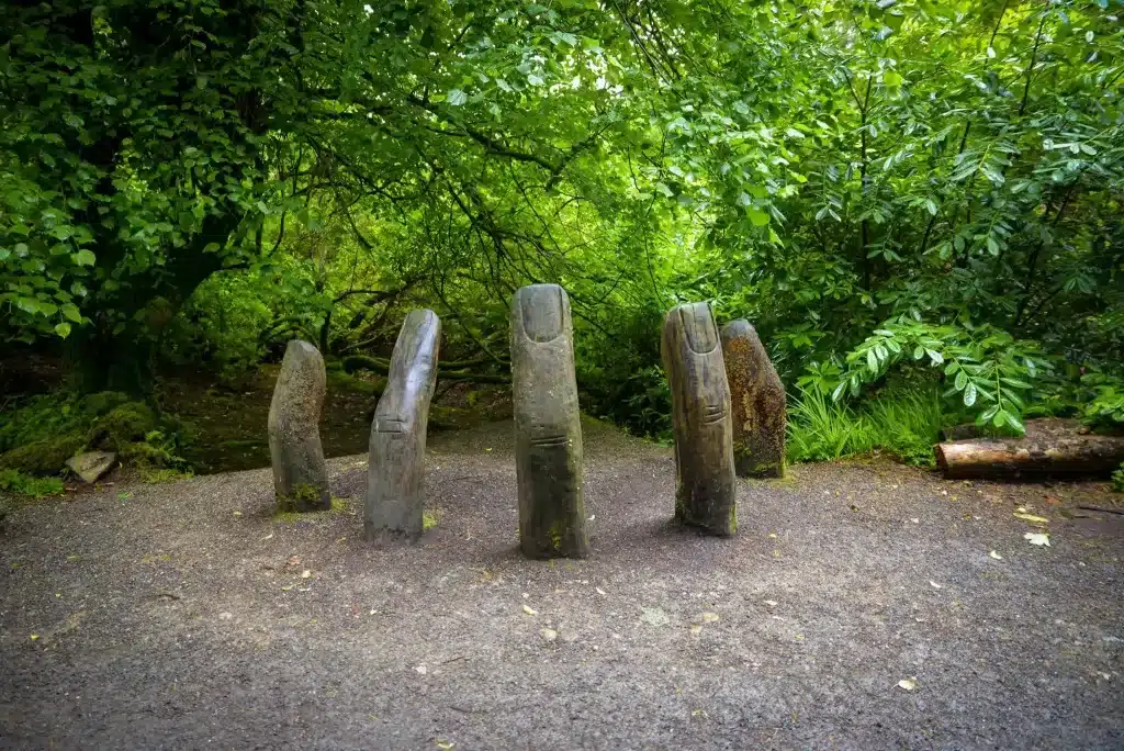 Sculpture at Kylemore Abbey in Connemara, which is a wonderful castle to tour on your Irish itinerary. 