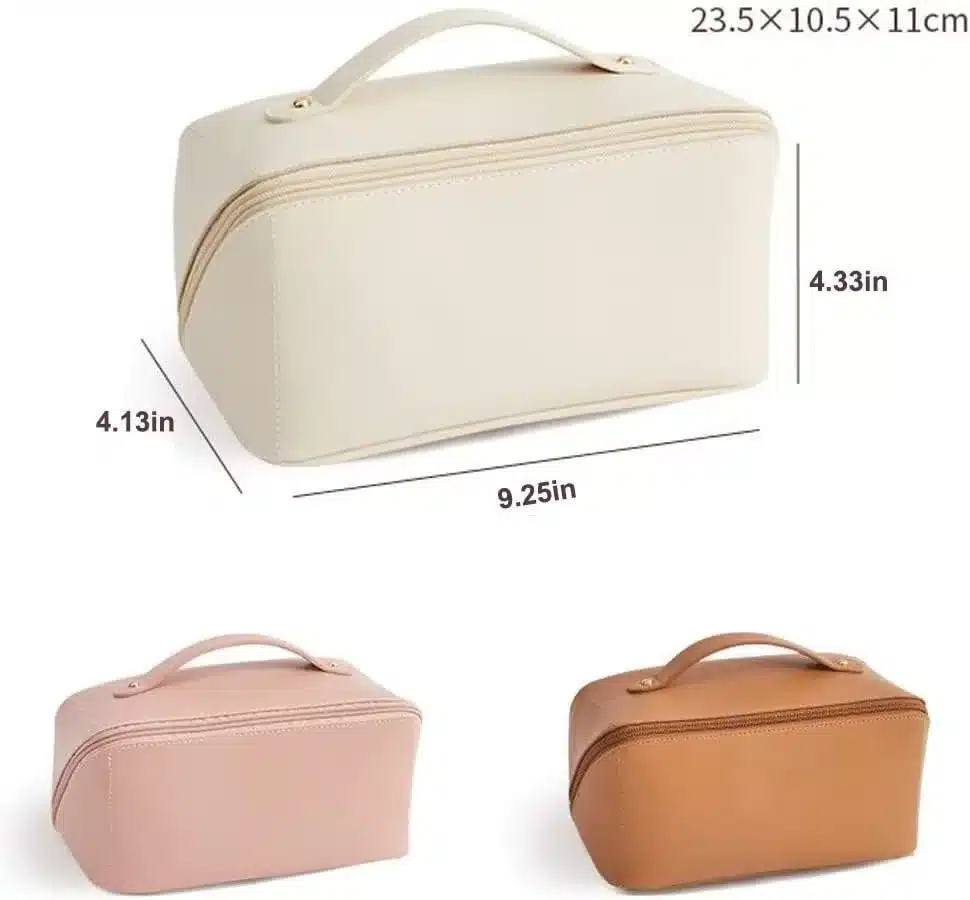 A good cosmetic bag a great packing hack for ultimate organization of your makeup. 