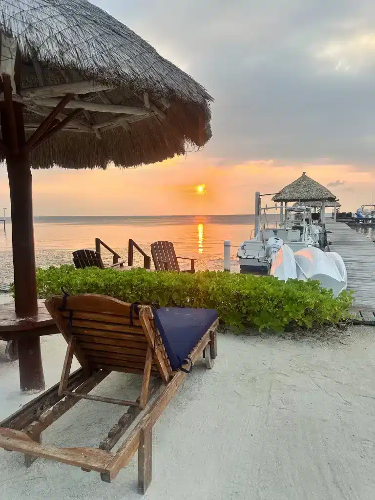 The best sunrises are found at our oceanfront home rental on Caye Caulker, Belize. 