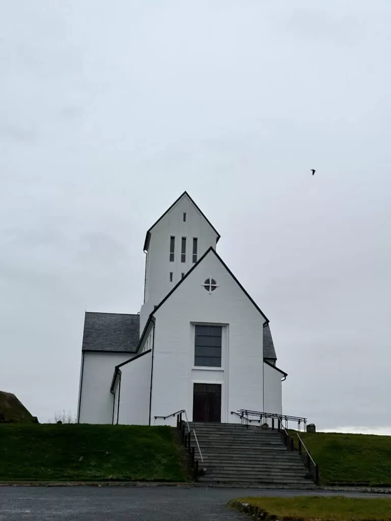 Church along the Golden Circle route in Iceland. 