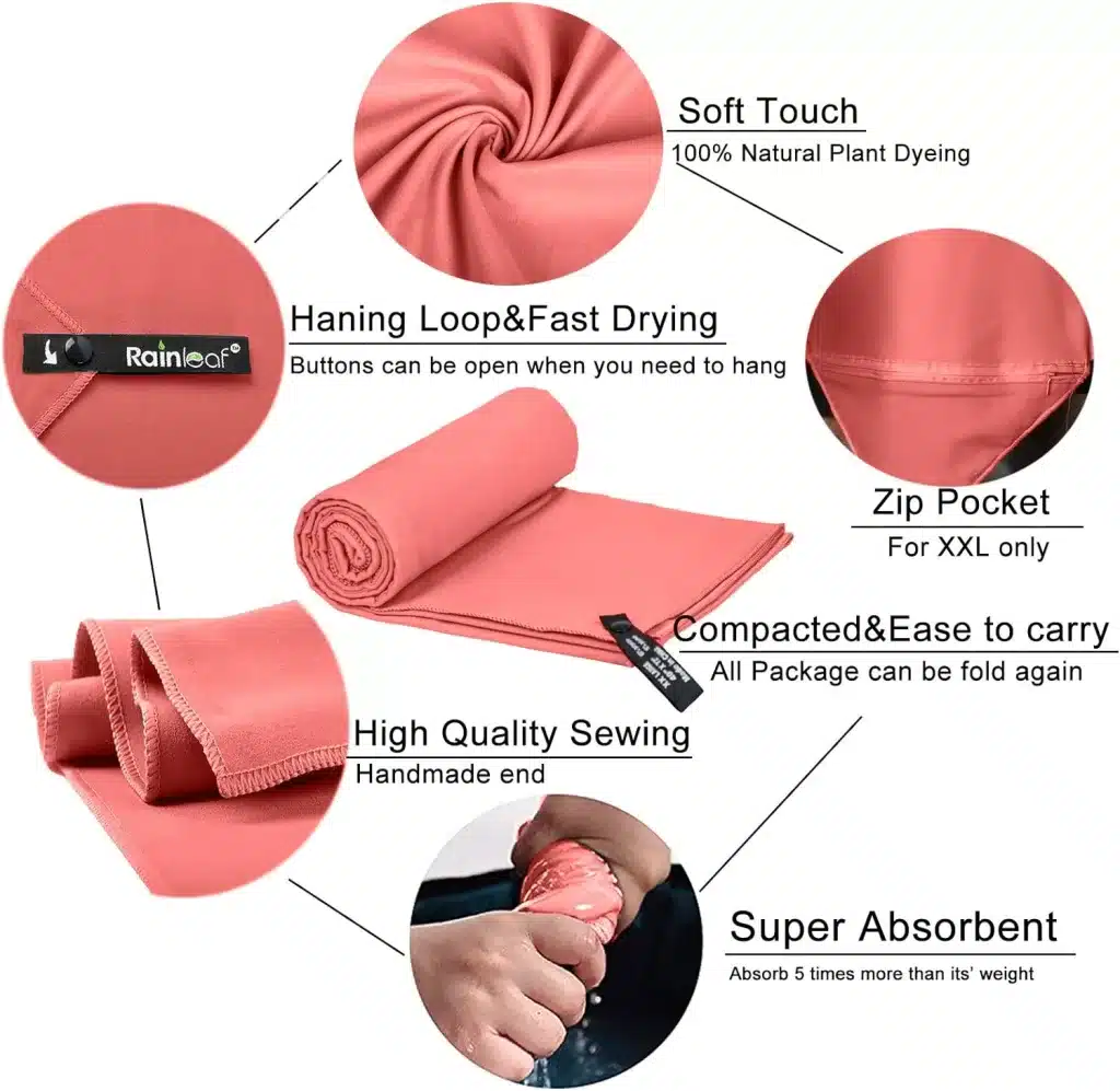 Microfiber towels dry quick and are easy to pack. 