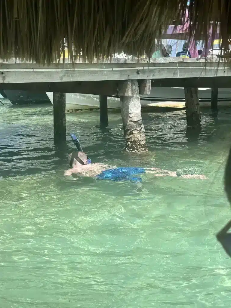 Eating at the Sip N' Dip and snorkeling under the docks on Caye Caulker is an activity the kids loved to do.