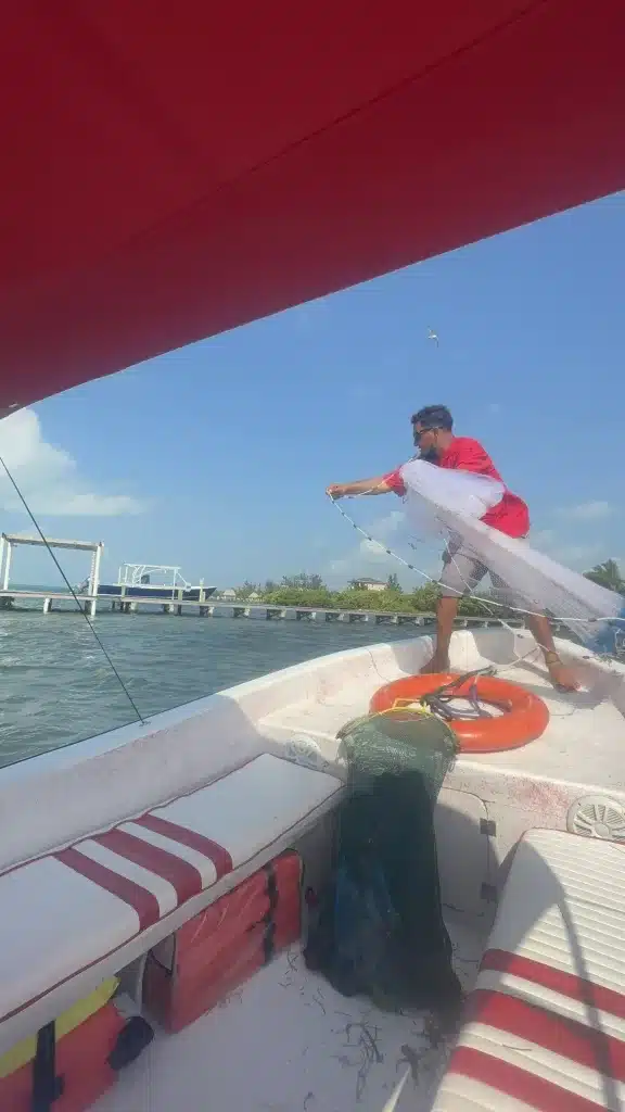 Catching bait for reef fishing. 