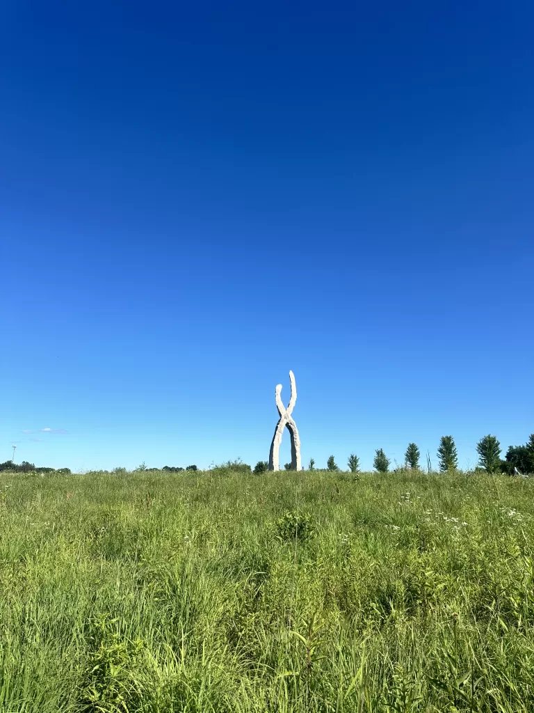 Sculpture at Franconia Sculpture garden which is a great family activity near Taylors Falls, MN.