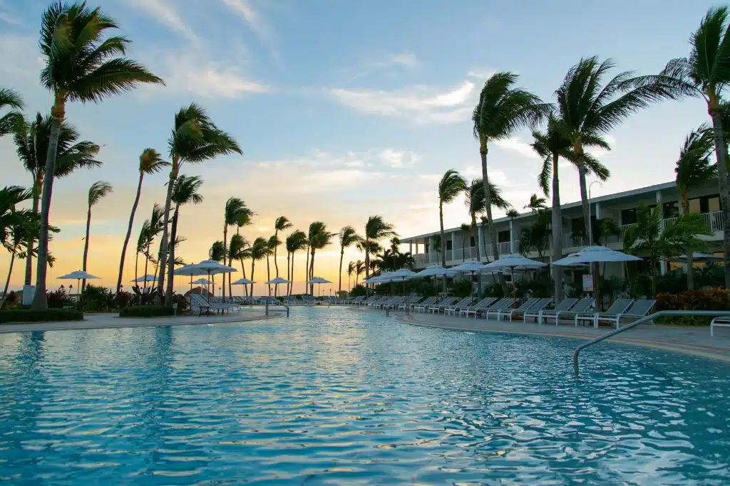 The pool is a wonderful attraction at Hawks Cay, one of Marathons best hotels in the Florida Keys.