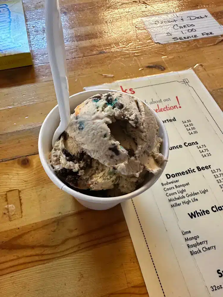 Ice cream at Schooney's, a restaurant in Taylors Falls.