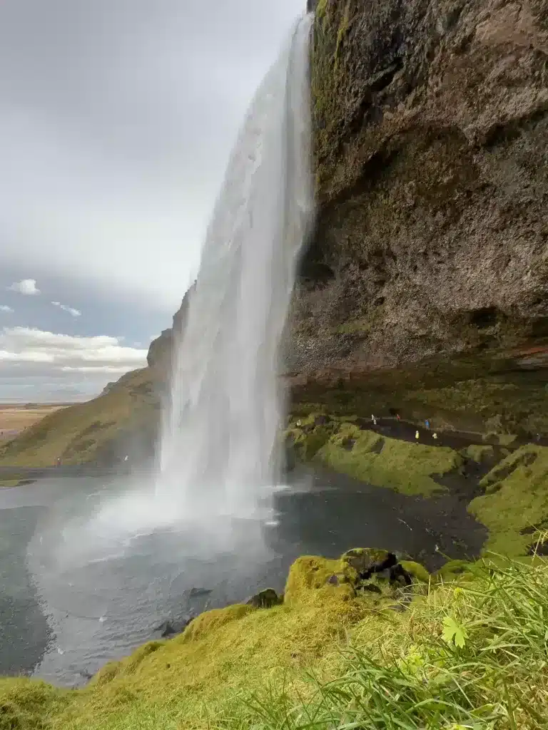 The first South Coast Iceland waterfalls, Seljalandsfoss.