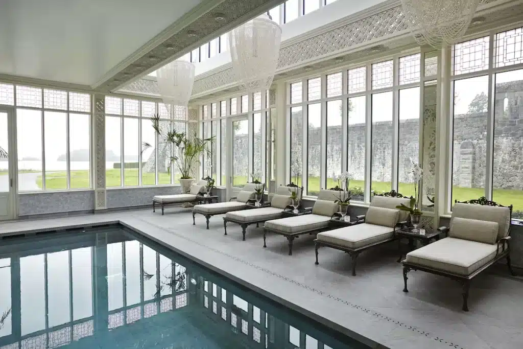 The pool at Ashford, one of Ireland's best luxury castle hotels in Ireland.