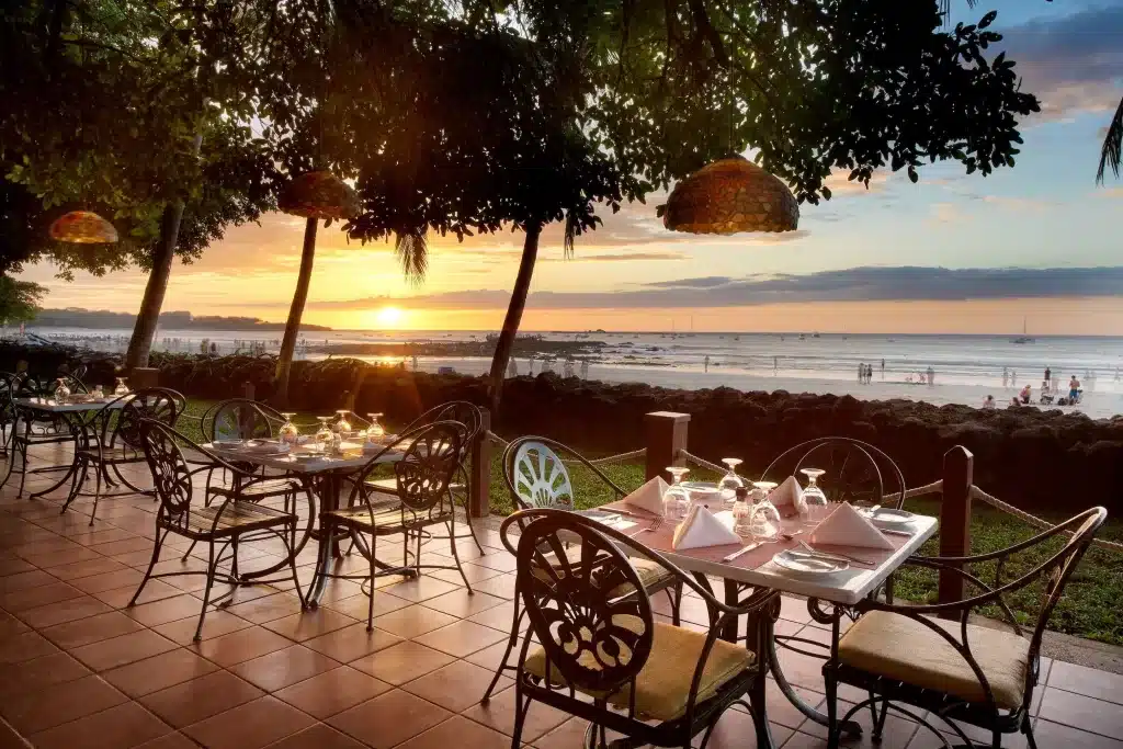 Beachside dining at Tamarindo Diria. 