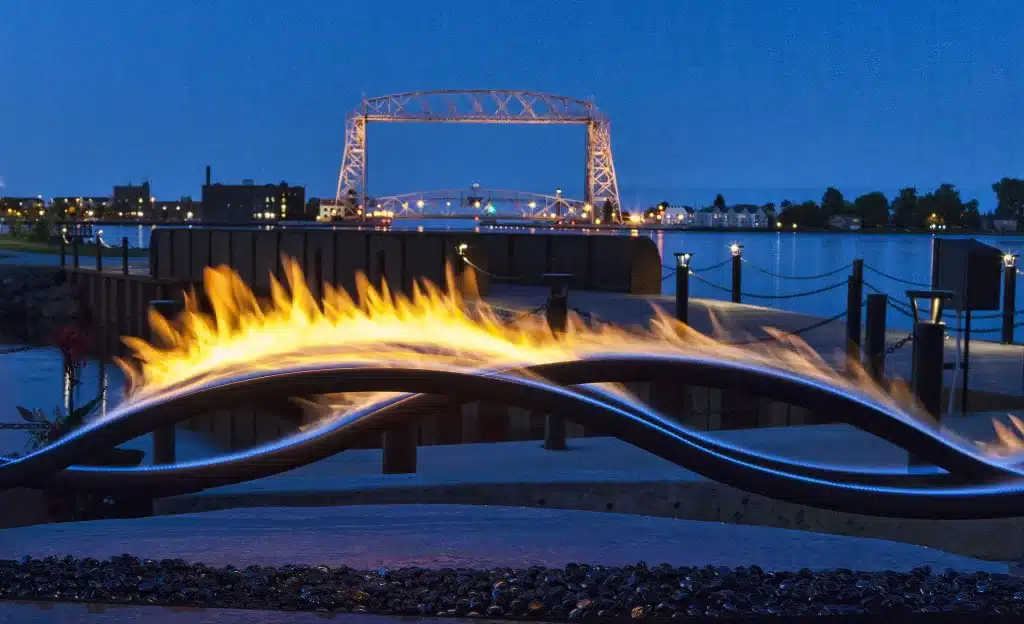 Pier B has a great view of the lift bridge in Duluth.