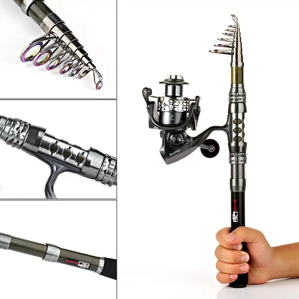 This travel fishing pole and spinning rod make fishing easy while away.