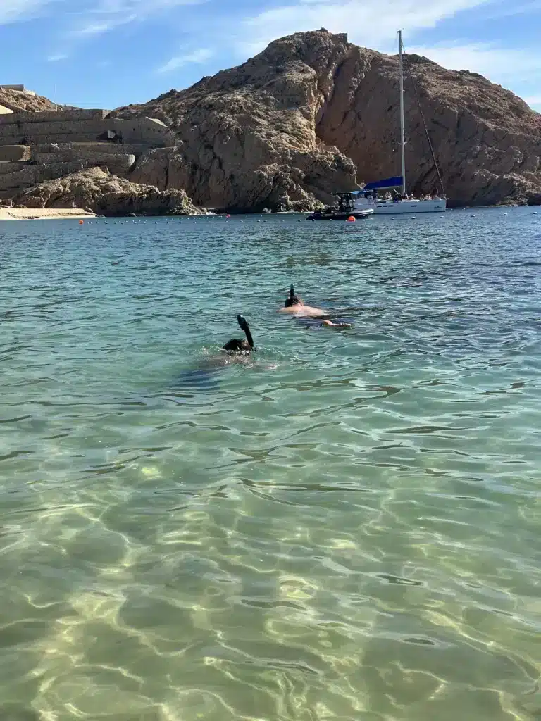 Playa Santa Maria beach in Cabo San Lucas to snorkel while on our 7 day itinerary.